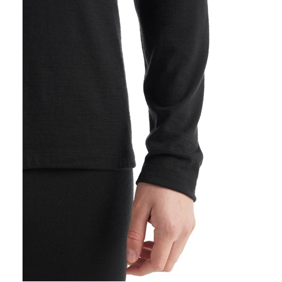 ICEBREAKER 200 Oasis Long Sleeve Crewe Merino Wool Thermal Men's Black Top L - Picture 3 of 10